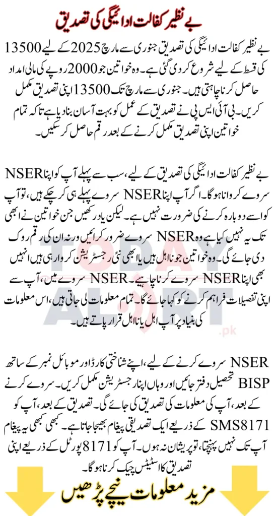 Benazir kafalat Payment Verification Started For To 2025 Installment