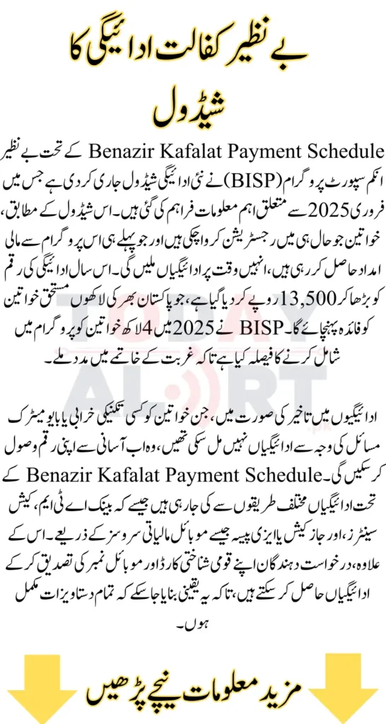 Benazir Kafalat Payment Schedule for to Installment Announced