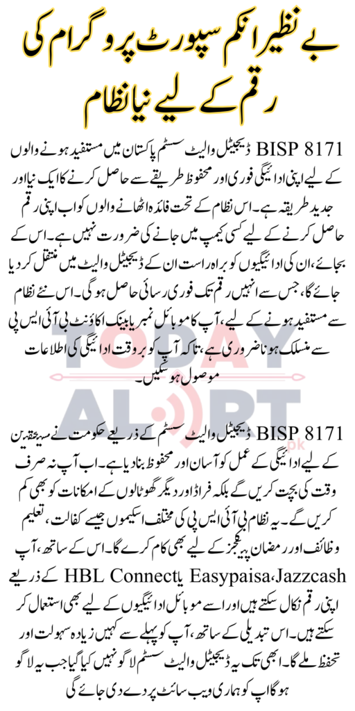 BISP 8171 Digital Wallet System for 13500 Payment Withdrawal 2025