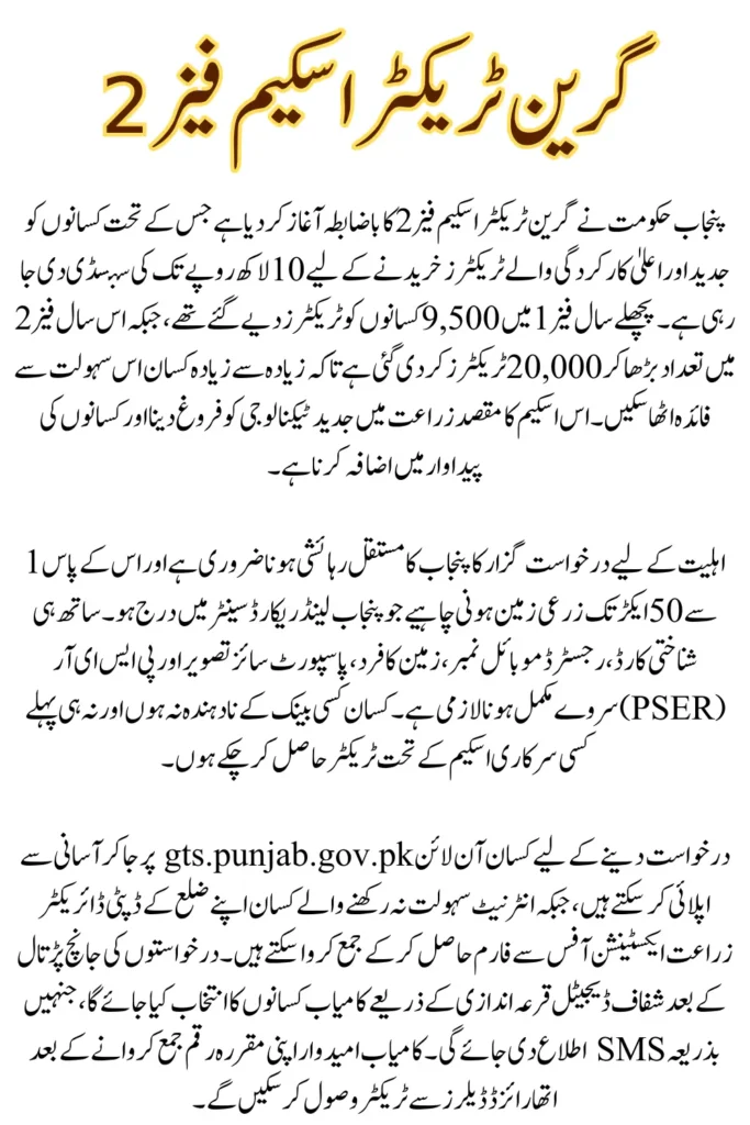 Punjab Green Tractor Scheme Phase 2 Online Apply