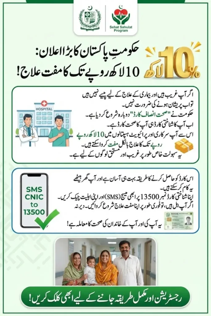 Sehat Card Online Registration Through 13500 Code